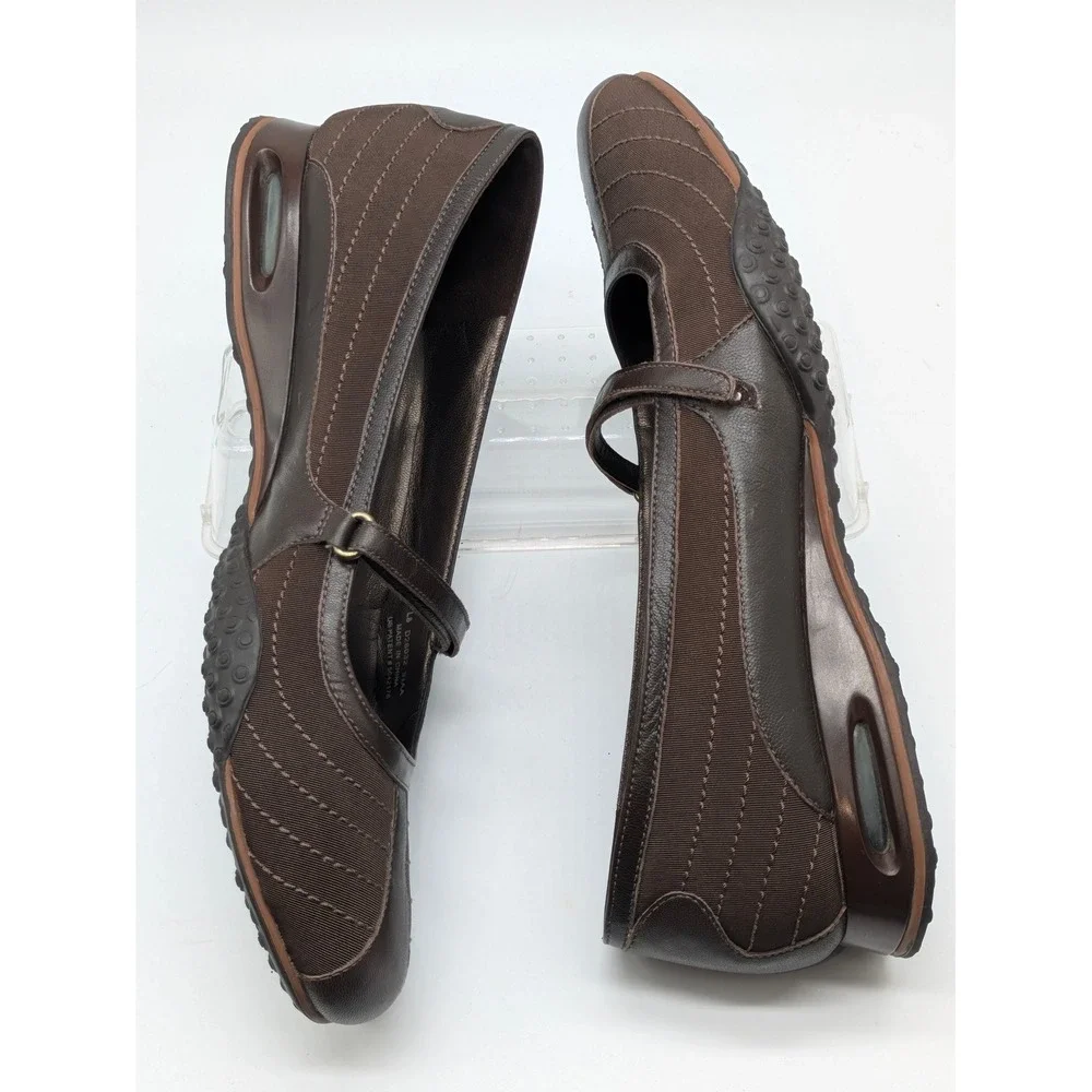 Cole Haan NikeAir Mary Jane Flats Brown Women's 9.5 AA Narrow Comfort Shoes